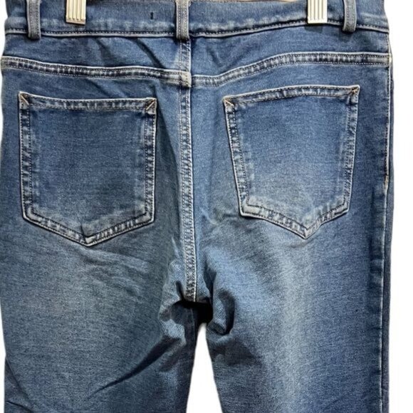 Theory Women’s Stretch Jeans Size 4 Boot Cut Light Medium Wash - Picture 4 of 11